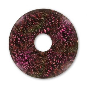 Donuts en verre Dichroique 21 mm Light Amethyst/Jet x1