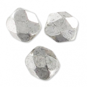 Facettes 4 mm Jet Antique Silver x50