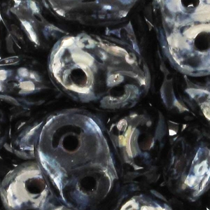 SuperDuo 2,5x5 mm Jet Silver Picasso x10g