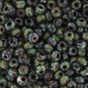 Preciosa Perles rocailles 9/0 2.5 mm - Jet Travertin x20g