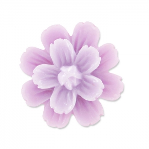 Cabochon fleur en résine  21 mm Lilas