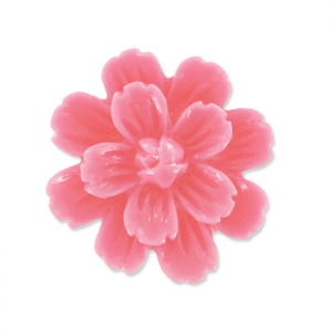 Cabochon fleur en résine  21 mm Vintage Rose