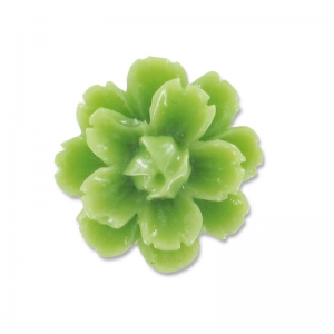 Cabochon fleur en résine  13 mm Olivine