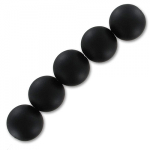 Perles rondes 10 mm imitation pierre gemme Onyx Noir Mat x5