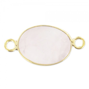 Intercalaire 2 anneaux 17x12 mm Quartz Rose/doré