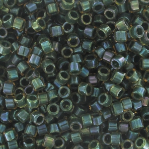 Miyuki Delica 11/0 DB0273 -  Forest Green Lined Topaz AB x8g
