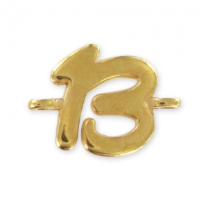 Intercalaire chiffre 13 - 15x21 mm Doré à l'or fin x1