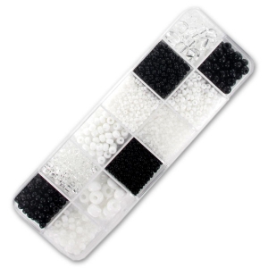 Assortiment de rocailles Preciosa Ornela Crystal/Jet x200g