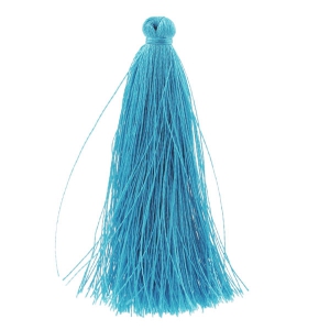 Pompon imitation soie 63-66 mm Turquoise x1