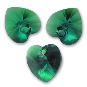 Coeur PureCrystal 6228 14,4x14 mm Emerald  x1
