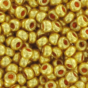 Preciosa Perles rocailles 11/0 2 mm - Terra Métallique - Doré x20g