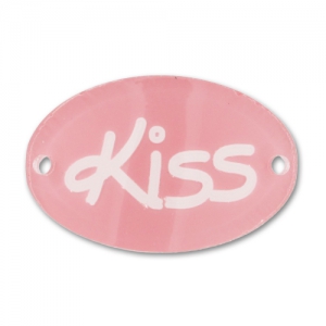 Intercalaire ovale Kiss 2 trous 35x22 mm Rose x1