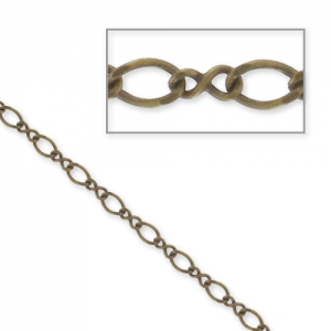 Chaîne maille fantaisie alternée 2,8 mm bronze x1m