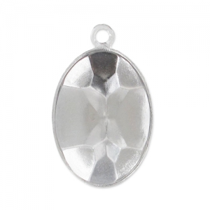 Serti pendentif à coller pour cabochon PureCrystal 4120 14x10 mm - Rhodié x1