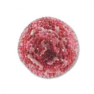 Perle ronde incrustée de perles 14 mm Rose foncé x1