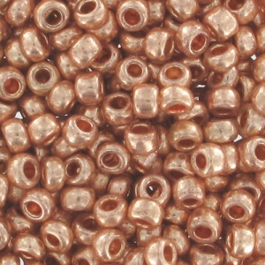 Preciosa Perles rocailles 11/0 2 mm - Terra Métallique - Doré cuivré x20g