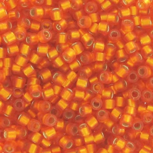 Miyuki Delica 11/0 DB0681 - Dyed Semi Mat Silver Lined Orange x8g
