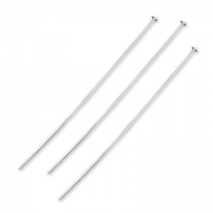 Clous tête plate 60x0.6 mm en Argent 925 x10