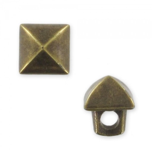 Bouton carré en résine CCB 6,5 mm bronze x1