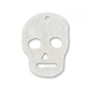 Pendentif Tête de mort 23 mm dentelle blanche x1