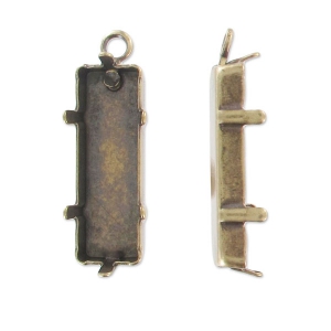 Serti griffe pendentif 4547 21x7 mm bronze