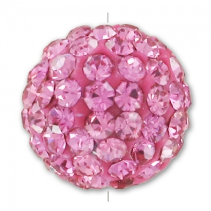 Ronde plasticine strass Coréen 12 mm Rose x1
