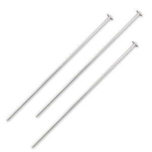 Clous tête plate 60x0.8 mm en Argent 925 x6