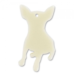 Pendentif chien 58 mm Crème x1