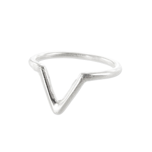 Bague de phalange triangle 17 mm Placage Argent fin vieilli x1