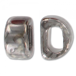 Poussoir en céramique 18x10 mm Cream Silver irisé x1