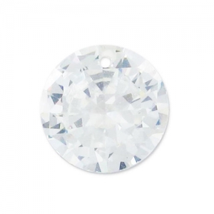 Pendentif rond en Oxyde de Zirconium 6 mm Crystal x1