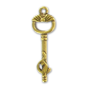 Pendentif clé 36 mm doré vieilli x1