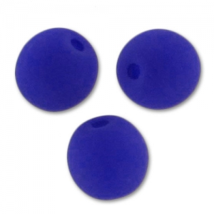 Perles en verre tchèque rondes  4 mm Neon Dark Blue Mat x50