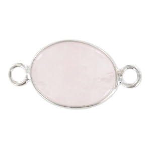 Intercalaire 2 anneaux 17x12 mm Quartz Rose/rhodié