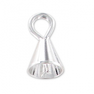 Attache pendentif 8 mm pour poire semi-percée Placage argent fin