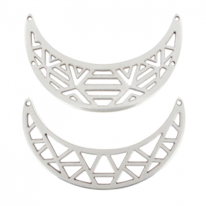 Intercalaires torques 64x19/64x17 mm Placage Argent fin vieilli x2