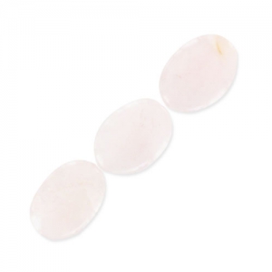 Perles en pierre gemme Quartz Rose olives plates 14x10 mm x5