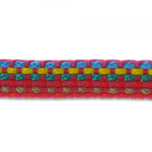 Ruban tissé 10 mm Multi Rose x 3m