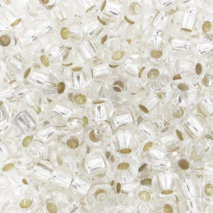 Preciosa Perles rocailles 9/0 2.5 mm - Crystal Silver Lined x20g