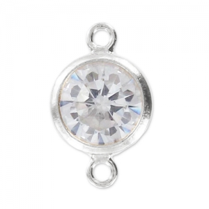 Intercalaire 2 anneaux 11x6 mm Oxyde de Zirconium/Argent 925 x1