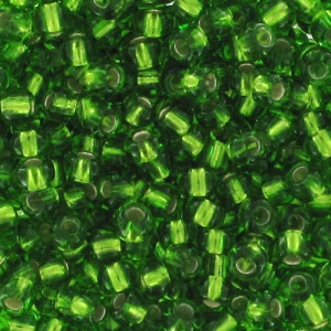 Preciosa Perles rocailles 11/0 2 mm - Dark Peridot Silver Lined x20g