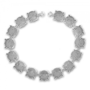 Bracelet sertis pour cabochons PureCrystal 1028/1088/1122 8 mm - Rhodié x1