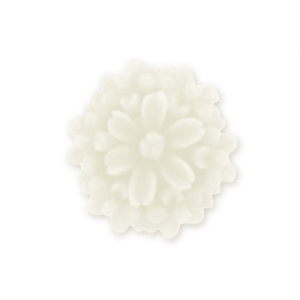 Cabochon fleur en résine 13 mm Crème Mat x1