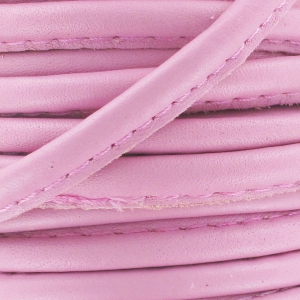 Cordon cuir surpiqué 4 mm Antique Rose x1 m