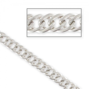 Chaîne maille ovale torsadée 7,5 mm Placage Argent fin vieillix1m
