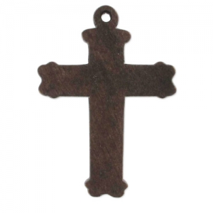 Pendentif croix 33 mm en bois Brun x1