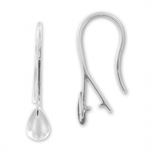 Crochets d'oreilles goutte attache pendentif 20 mm en Argent 925 x2