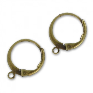 Dormeuses créoles forme ronde avec anneau ouvert 12 mm - Bronze x2