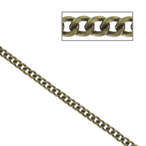 Chaîne maille gourmette 2,3 mm bronze x1m
