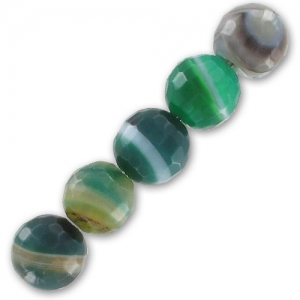Perles Green Lace Agate 8 mm facettée x10